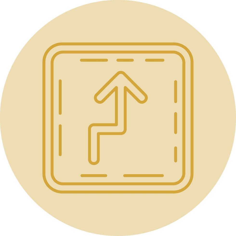 Zigzag Line Yellow Circle Icon vector