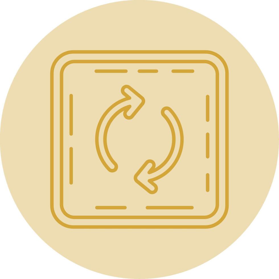 Loop Line Yellow Circle Icon vector