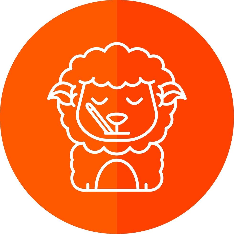 Sick Line Red Circle Icon vector