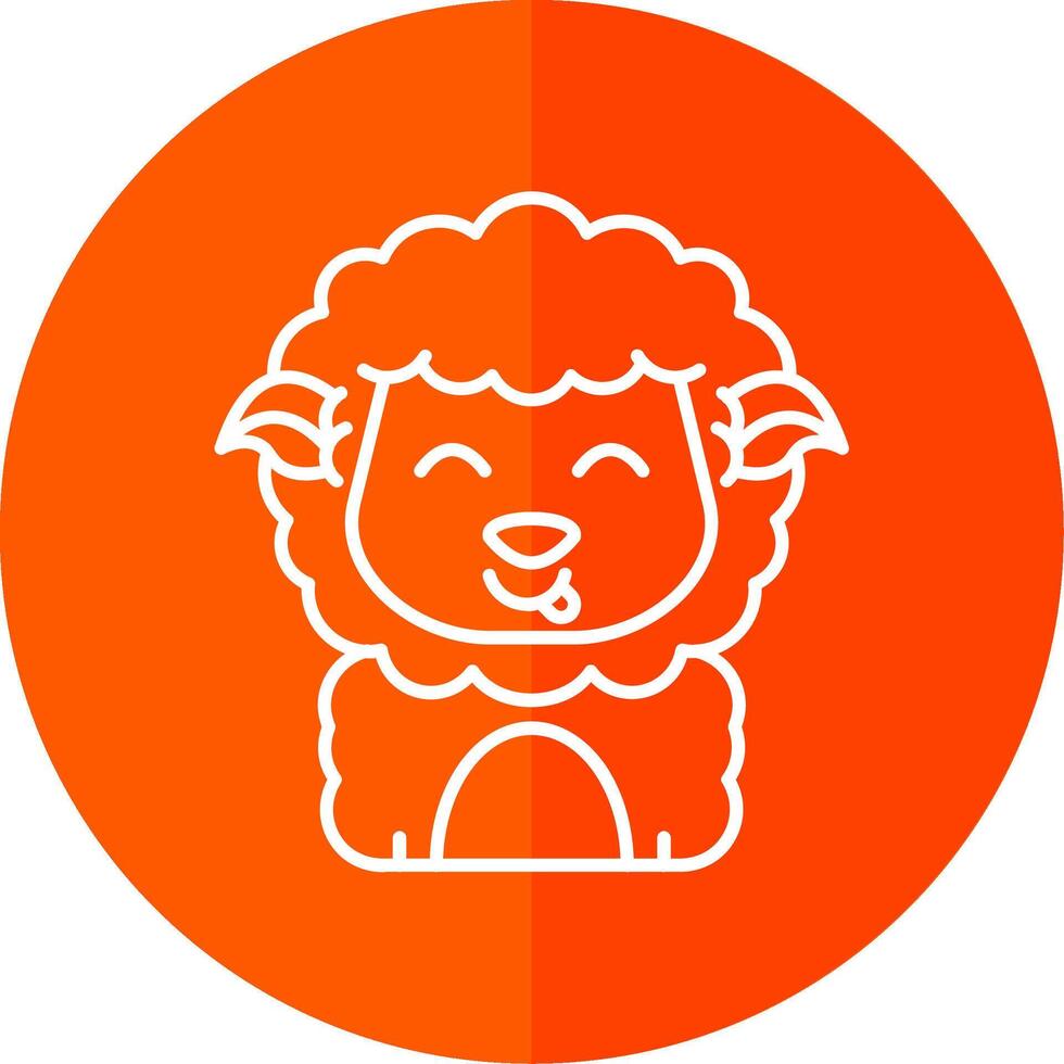 Tongue Line Red Circle Icon vector