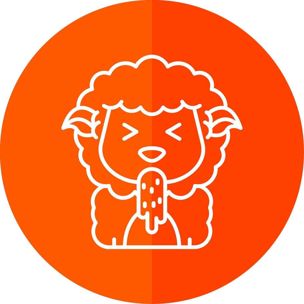 Vomit Line Red Circle Icon vector