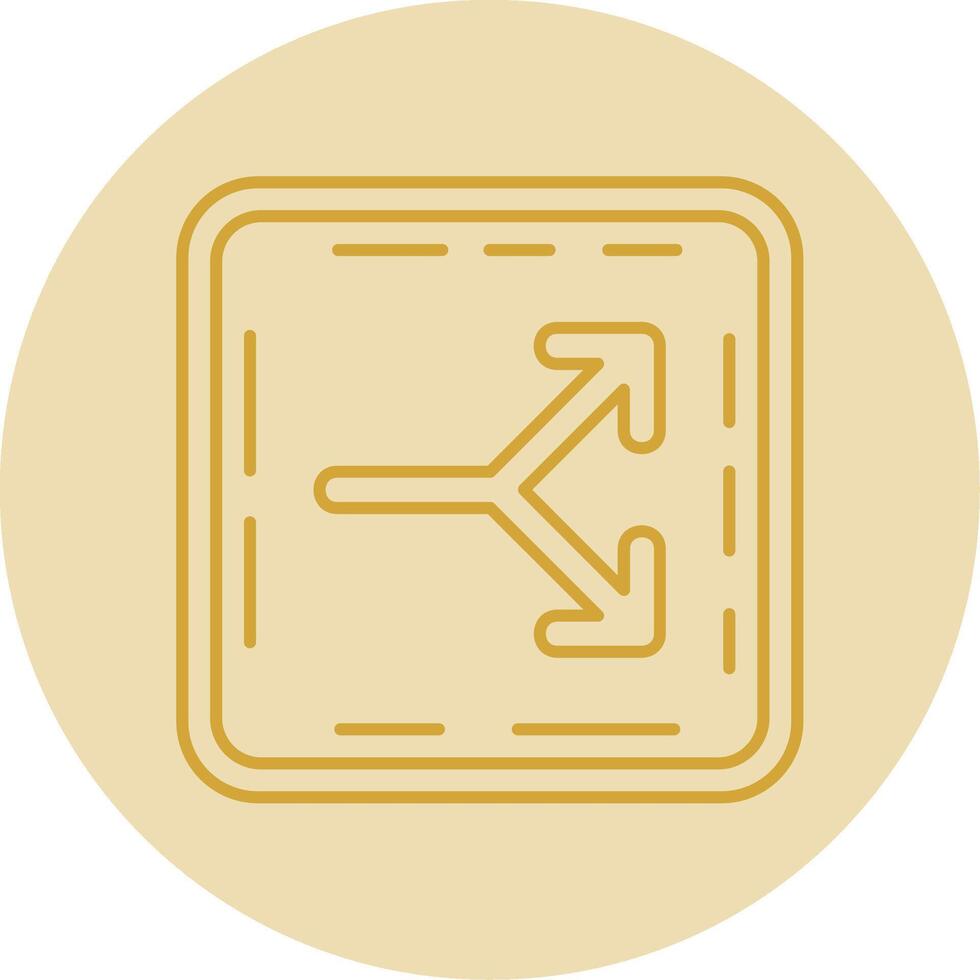 Split Line Yellow Circle Icon vector