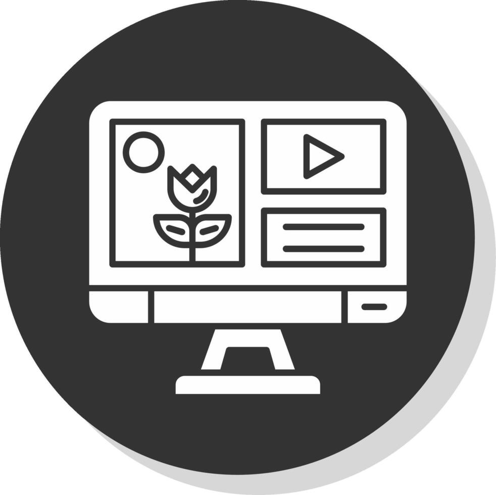 Mixed media Glyph Grey Circle Icon vector