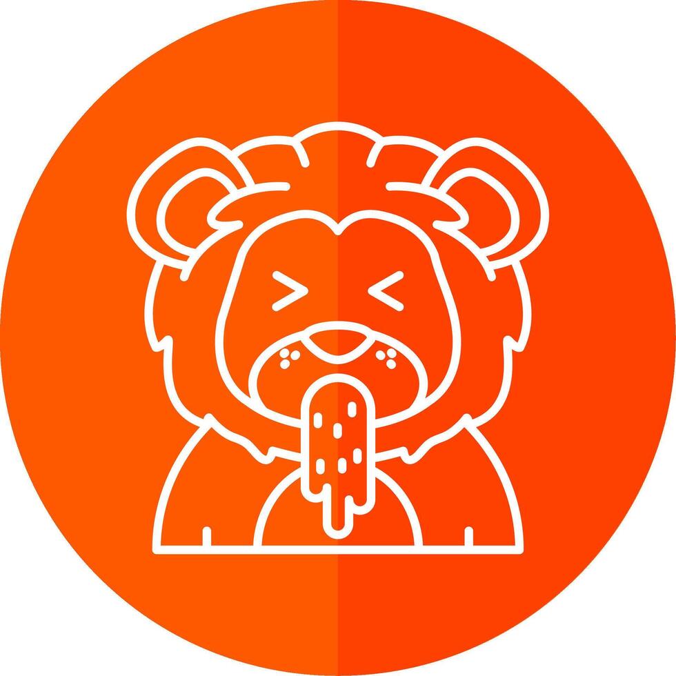 Vomit Line Red Circle Icon vector