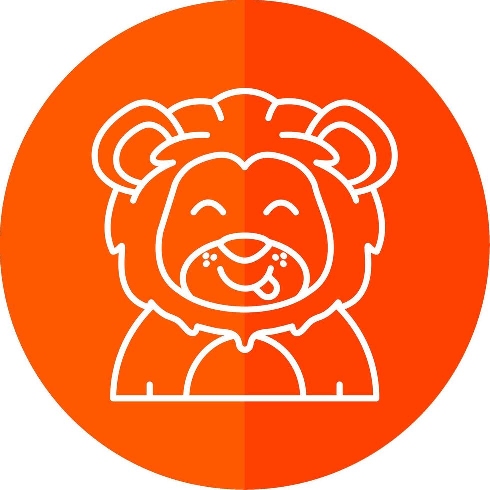 Tongue Line Red Circle Icon vector