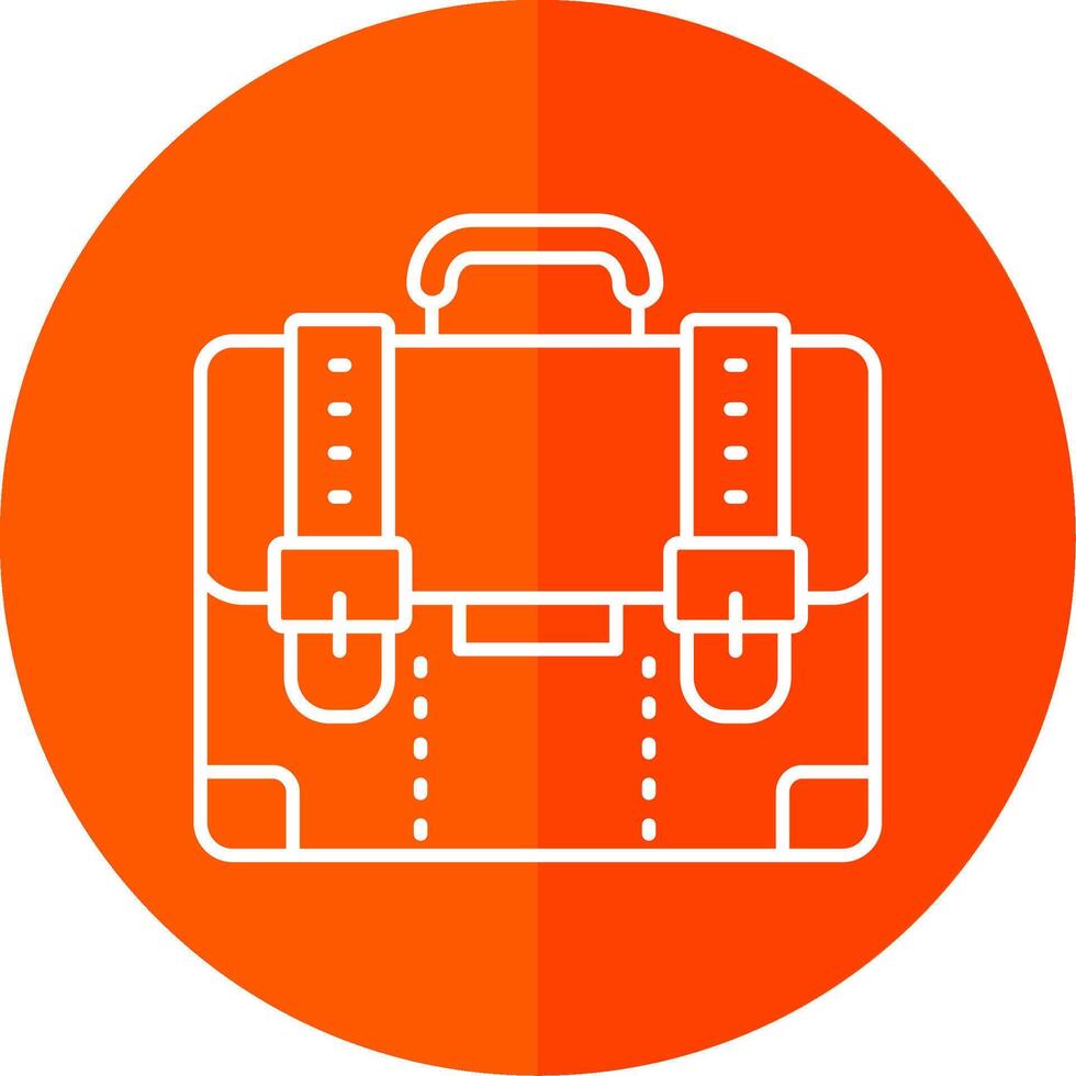 Suitcase Line Red Circle Icon vector
