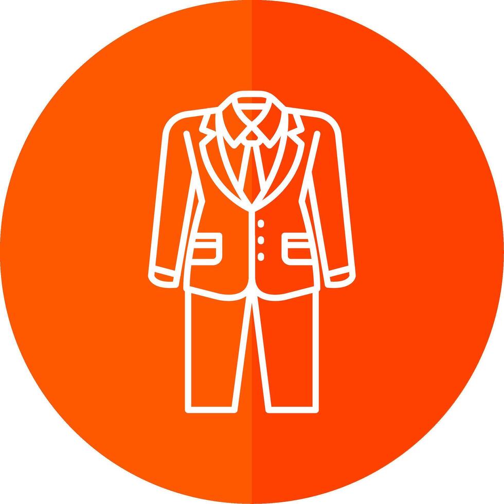 Suit Line Red Circle Icon vector