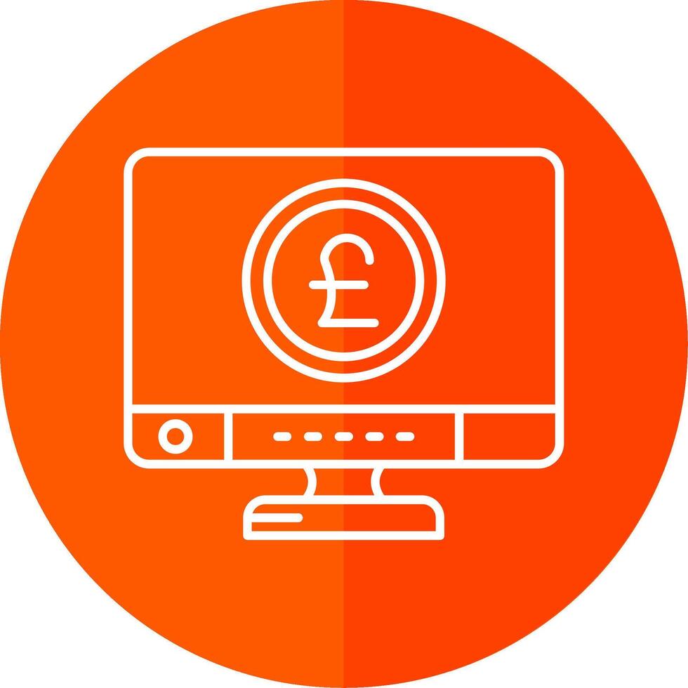 Pound Line Red Circle Icon vector