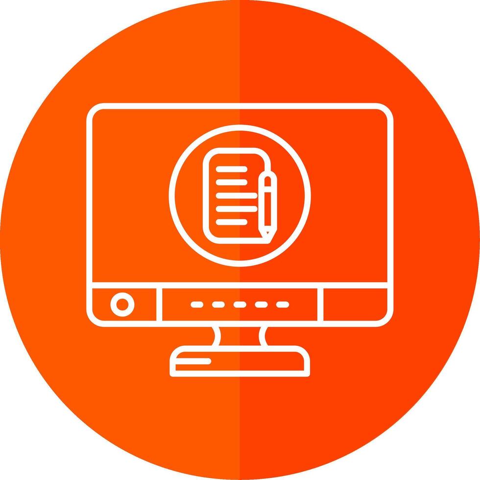 Edit Line Red Circle Icon vector