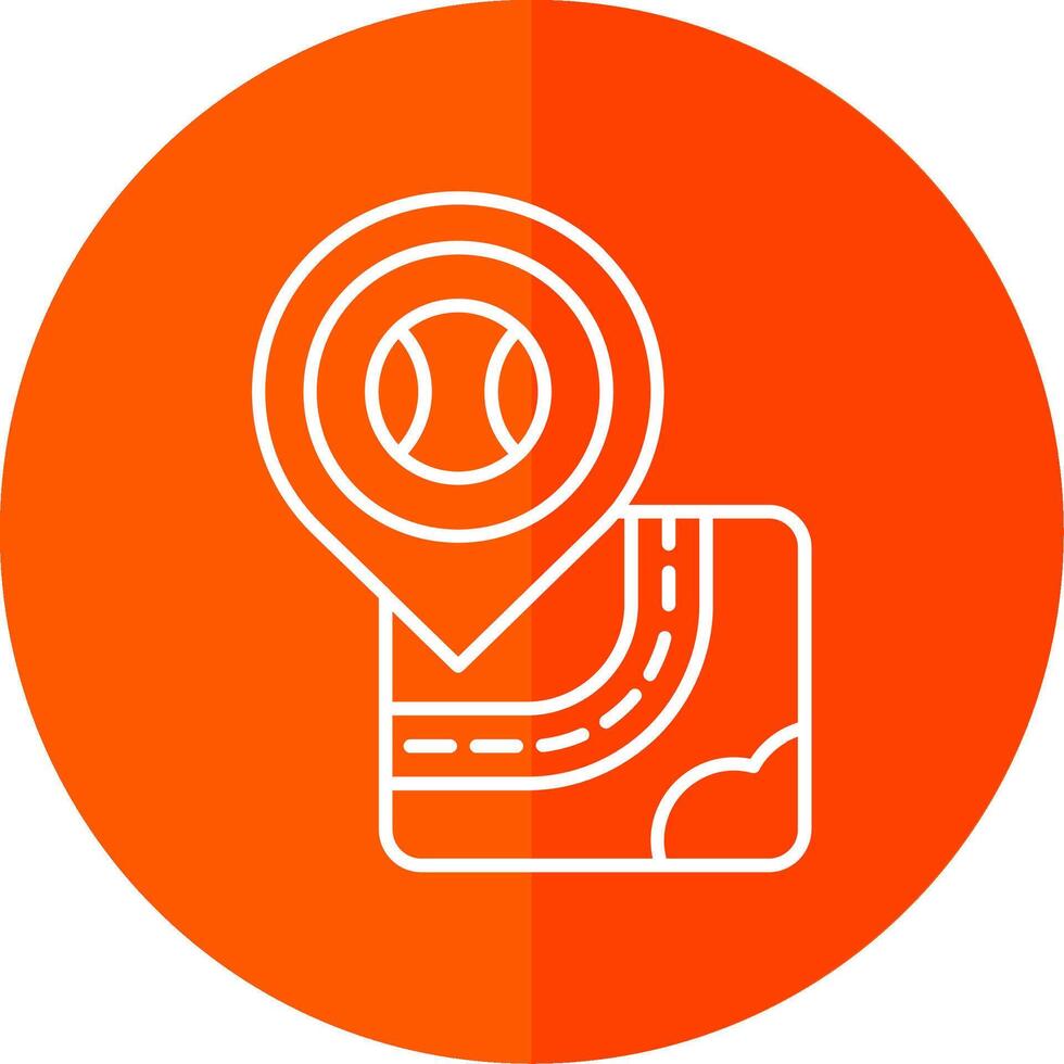 Tenis Line Red Circle Icon vector