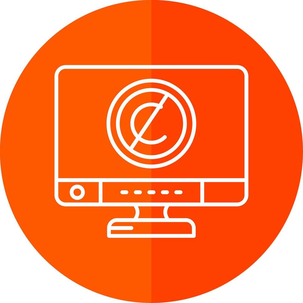 Copyright Line Red Circle Icon vector