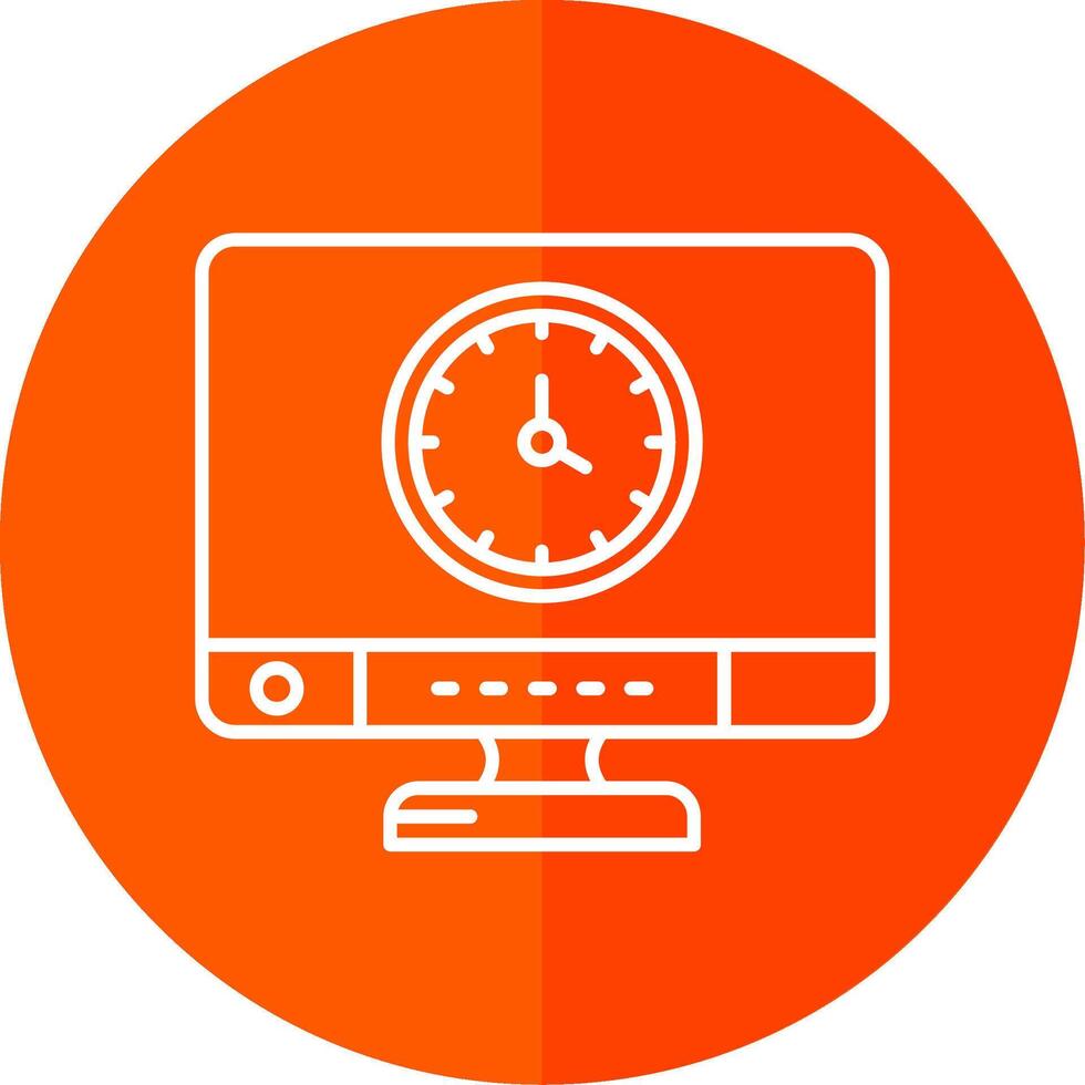 Time Line Red Circle Icon vector