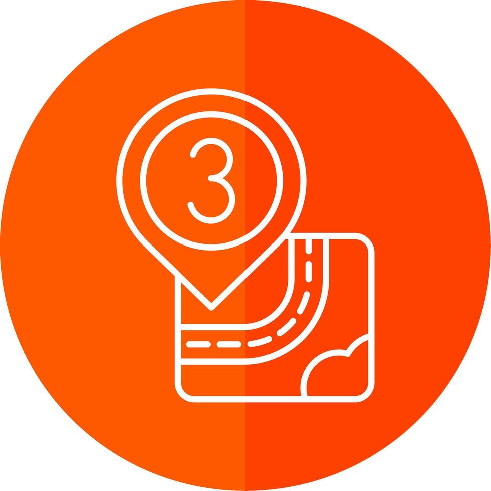 Three Line Red Circle Icon vector