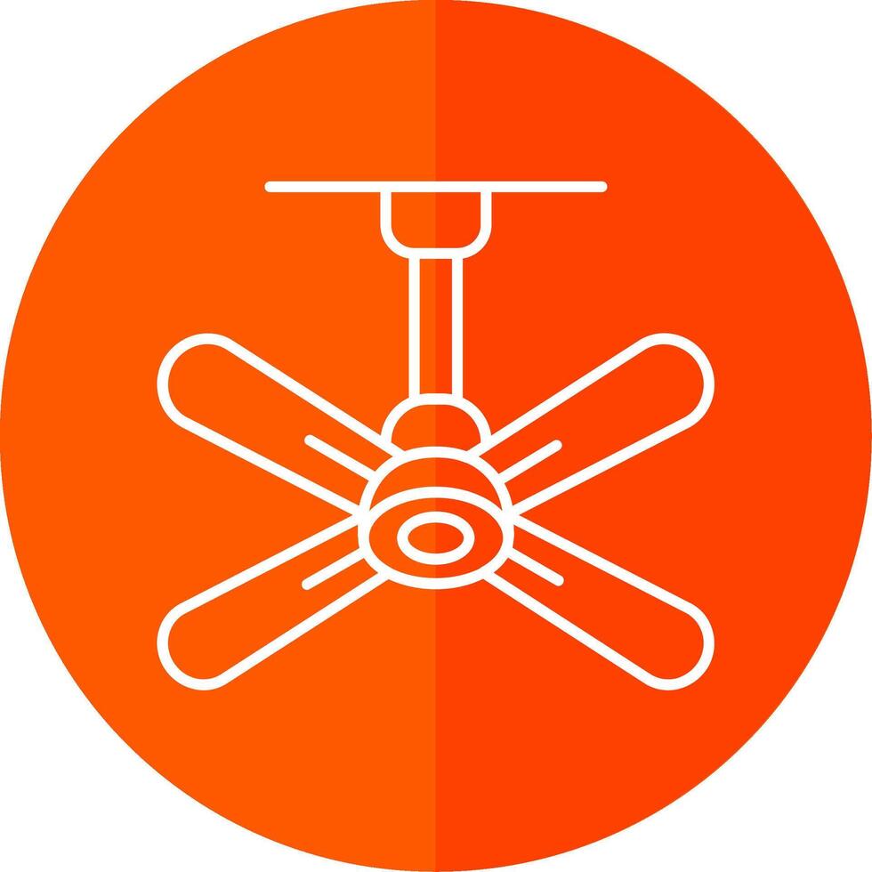 Fan Line Red Circle Icon vector