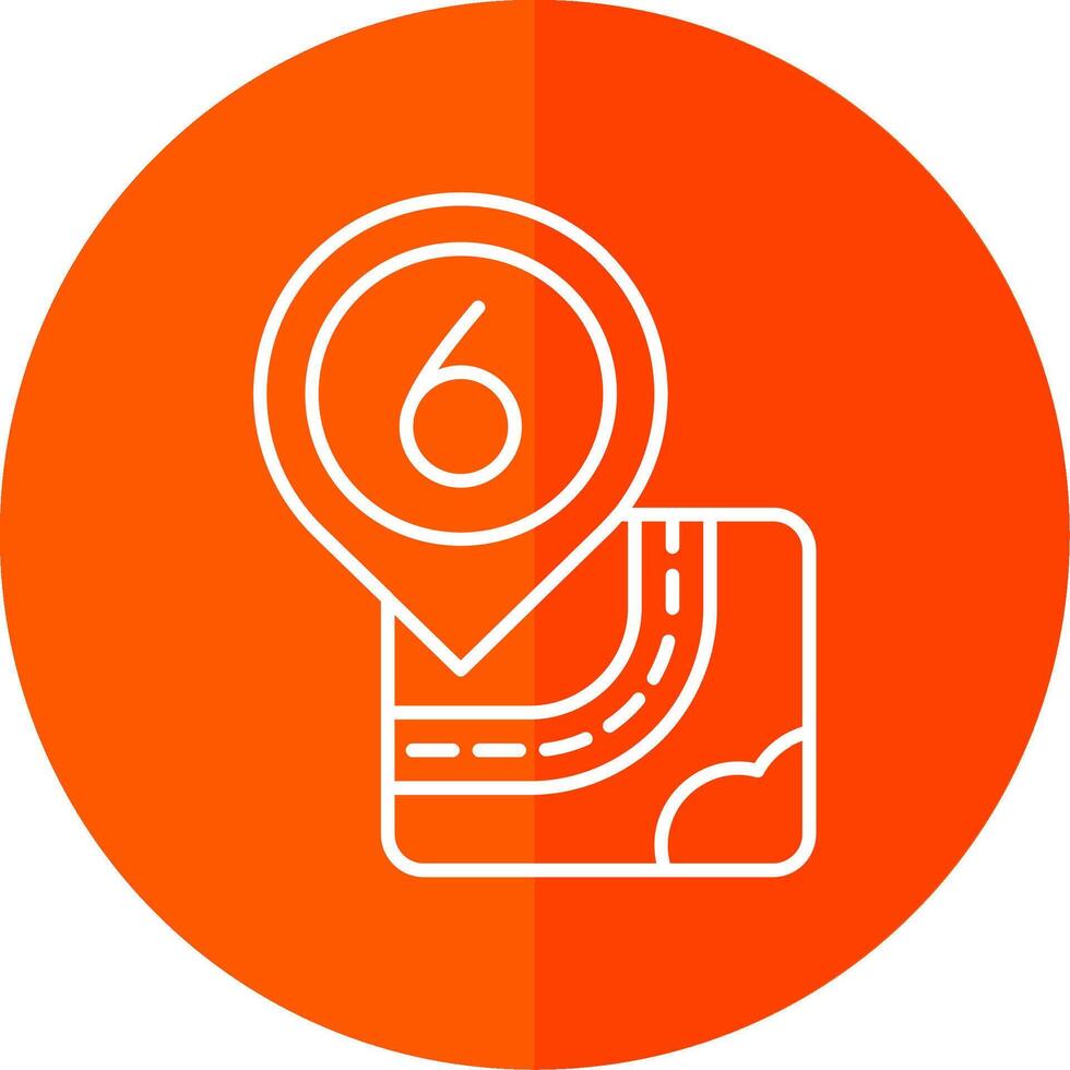 Six Line Red Circle Icon vector