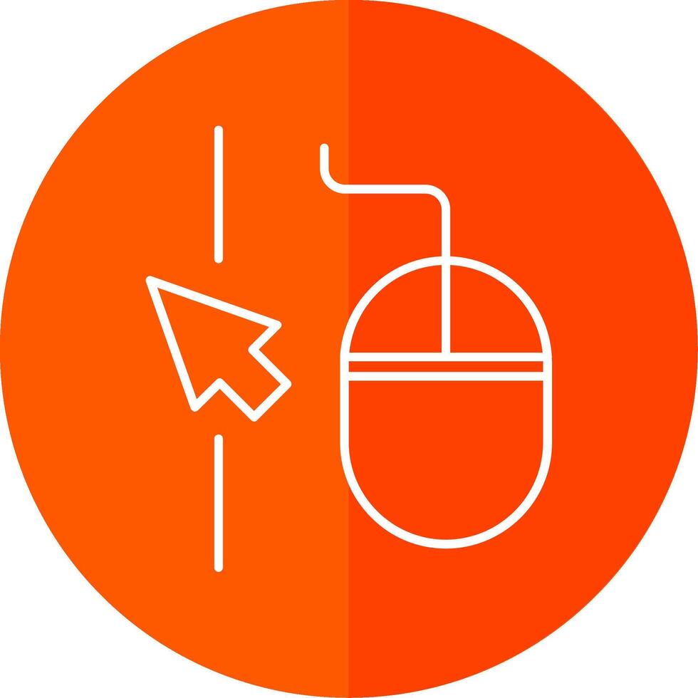 Mouse Line Red Circle Icon vector