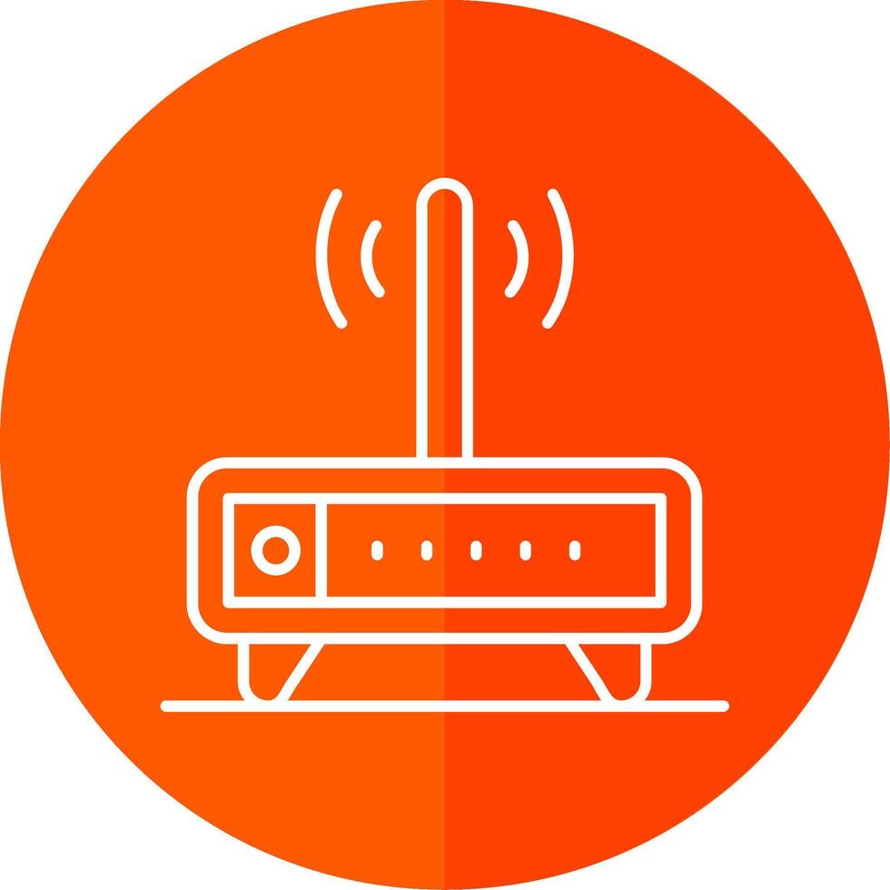 Modem Line Red Circle Icon vector