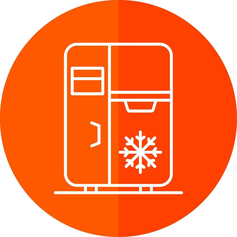 Refrigerator Line Red Circle Icon vector