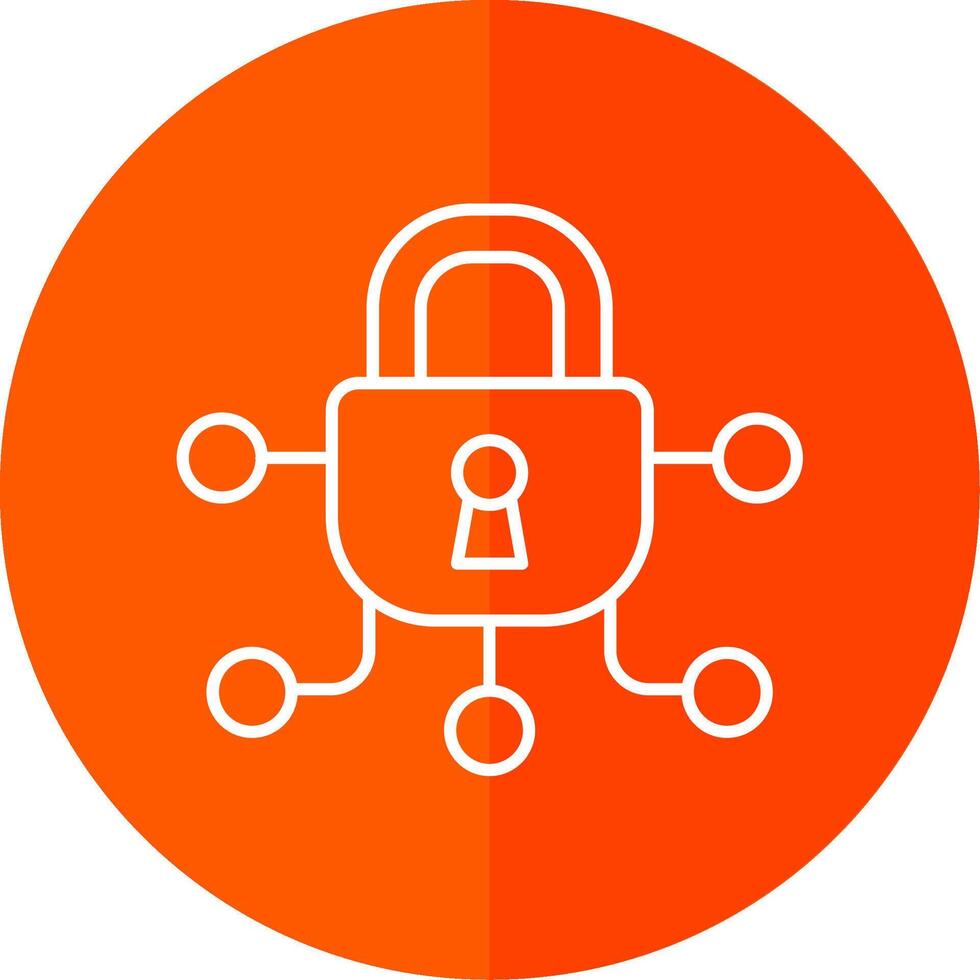 Safe Line Red Circle Icon vector