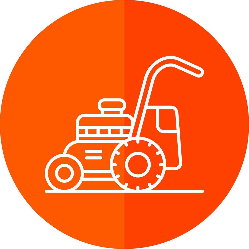 Mower Line Red Circle Icon vector