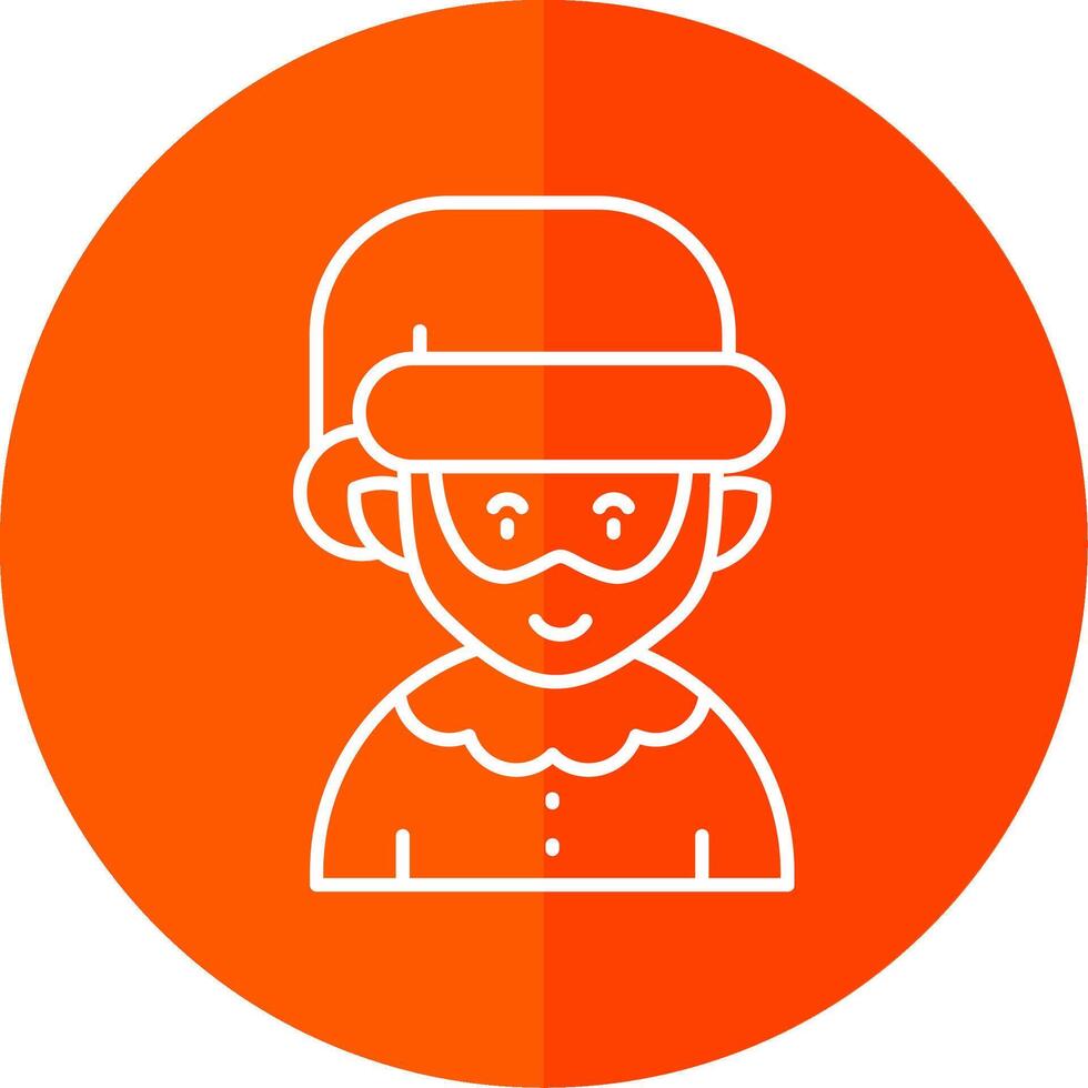 Elfie Line Red Circle Icon vector