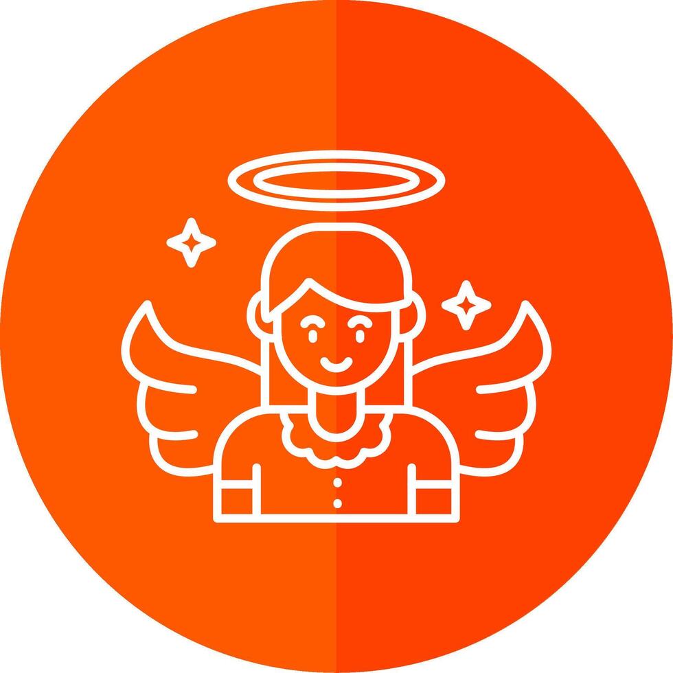 Angel Line Red Circle Icon vector