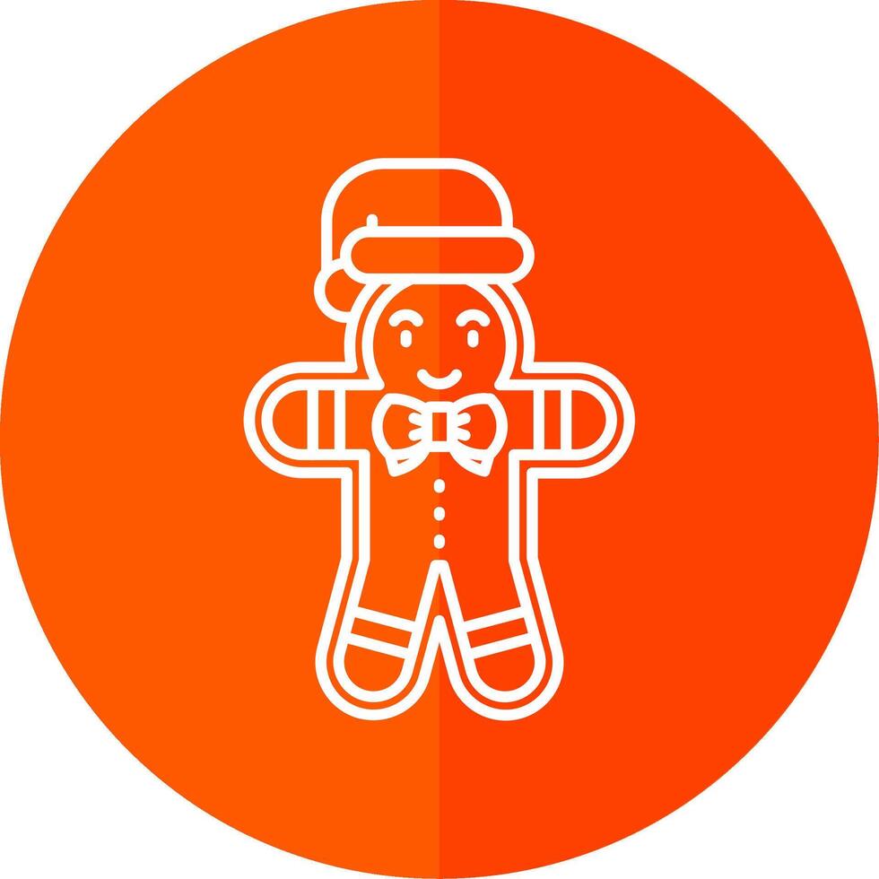Gingerbread Line Red Circle Icon vector