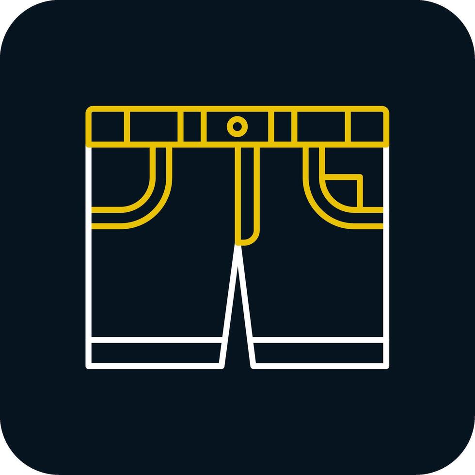 Shorts Line Yellow White Icon vector
