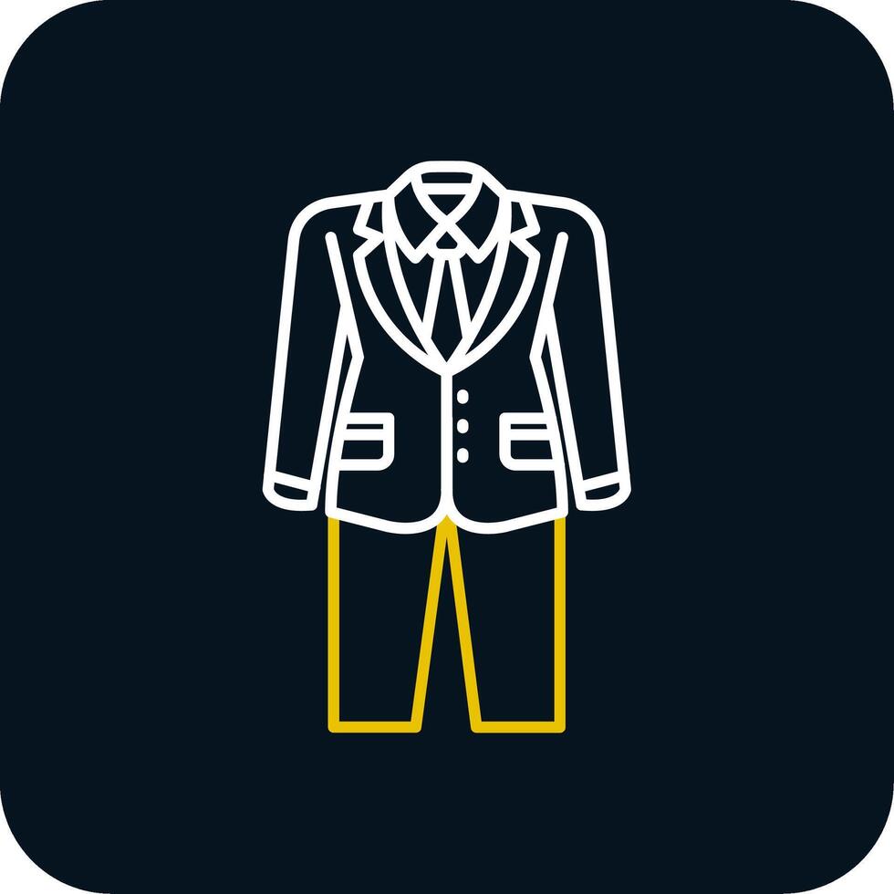 Suit Line Yellow White Icon vector