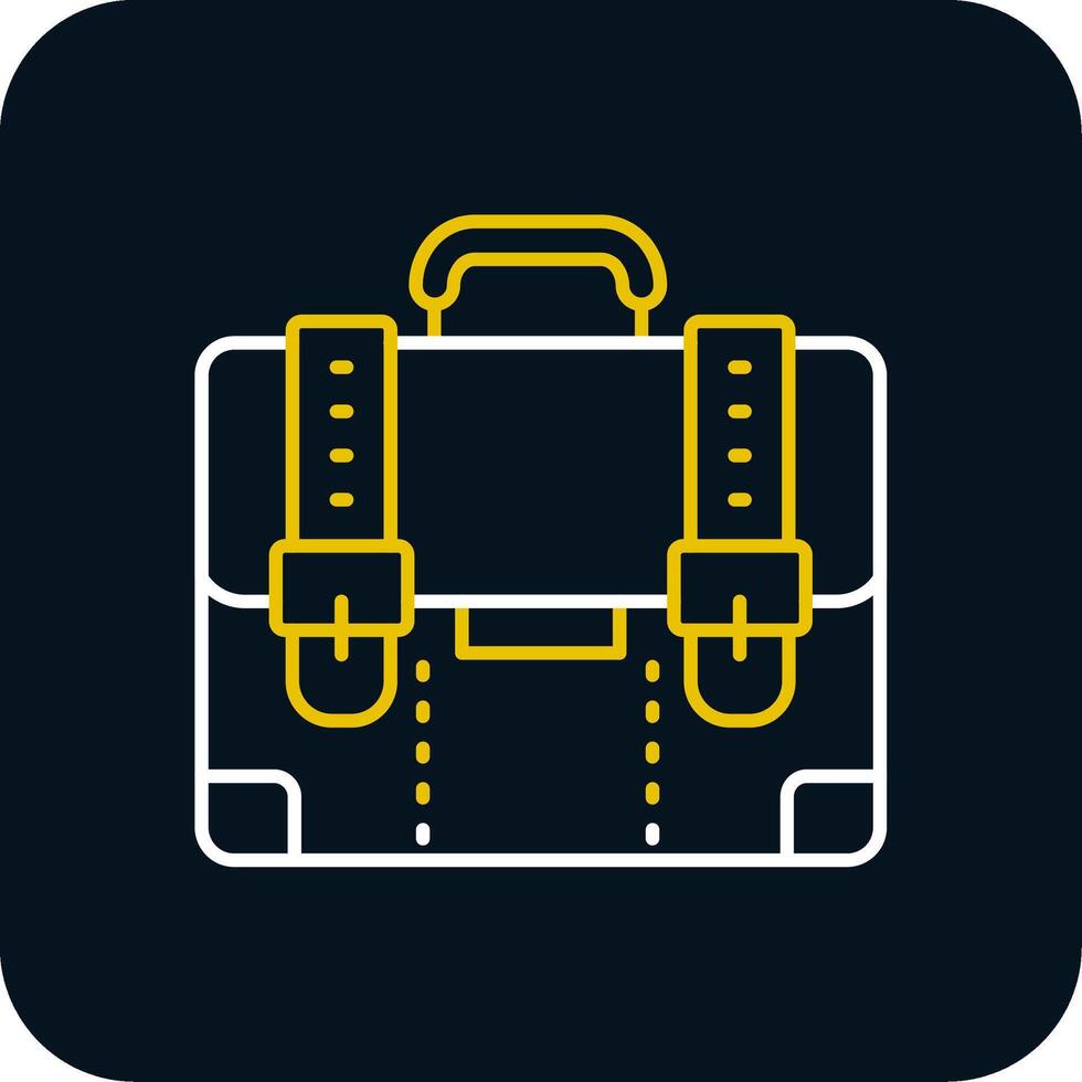 Suitcase Line Yellow White Icon vector