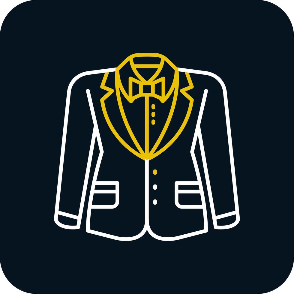 chaqueta de sport línea amarillo blanco icono vector