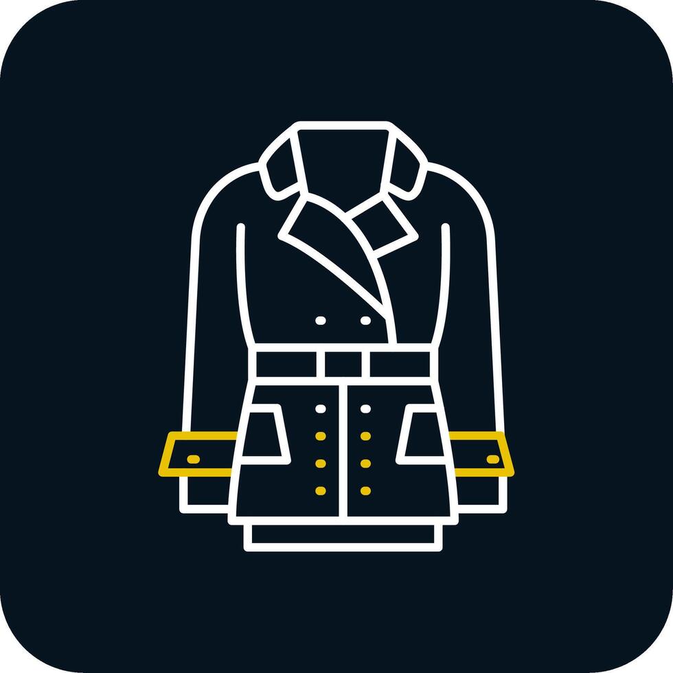Coat Line Yellow White Icon vector