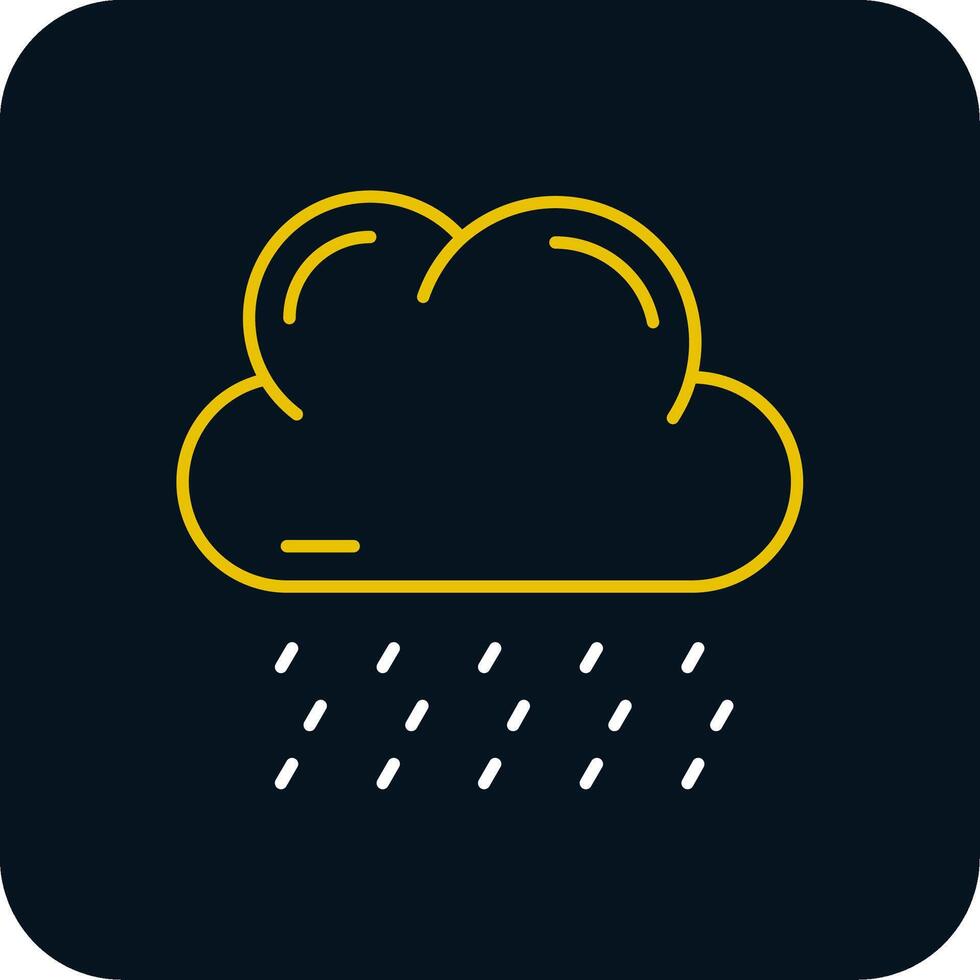 Rainy Line Yellow White Icon vector