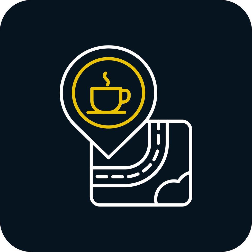 Cafe Line Yellow White Icon vector