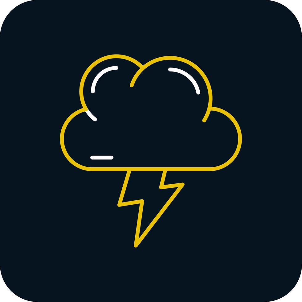 Lightning Line Yellow White Icon vector