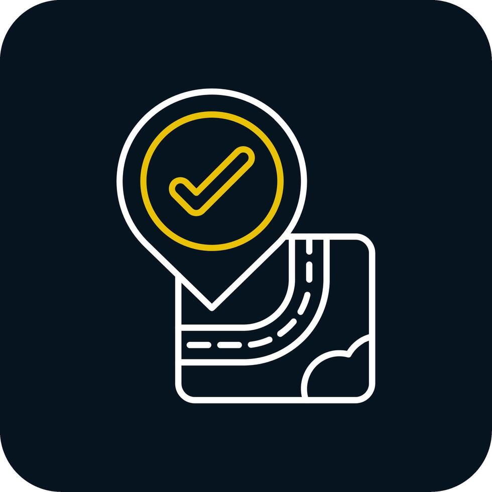 Checkmark Line Yellow White Icon vector