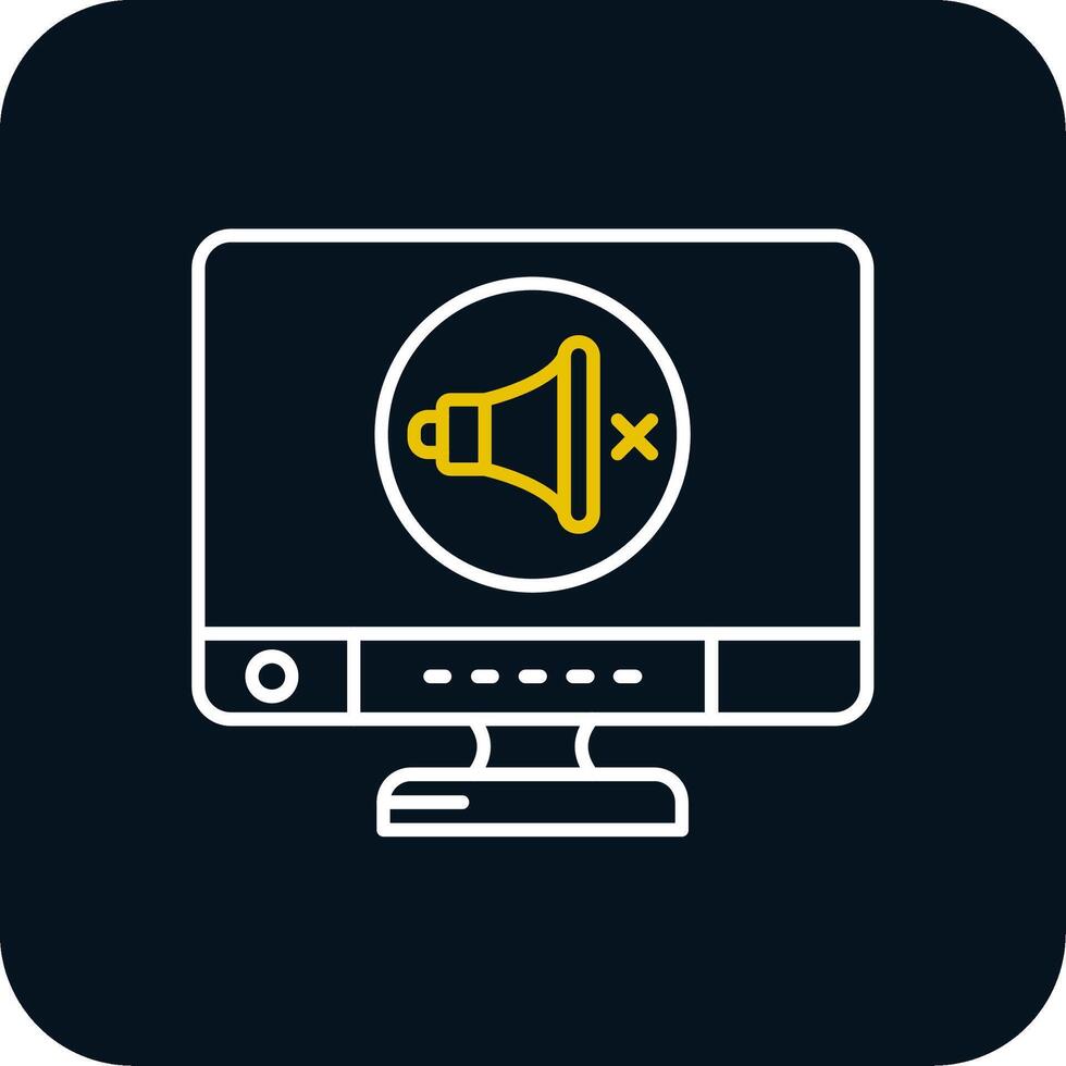 Mute Line Yellow White Icon vector
