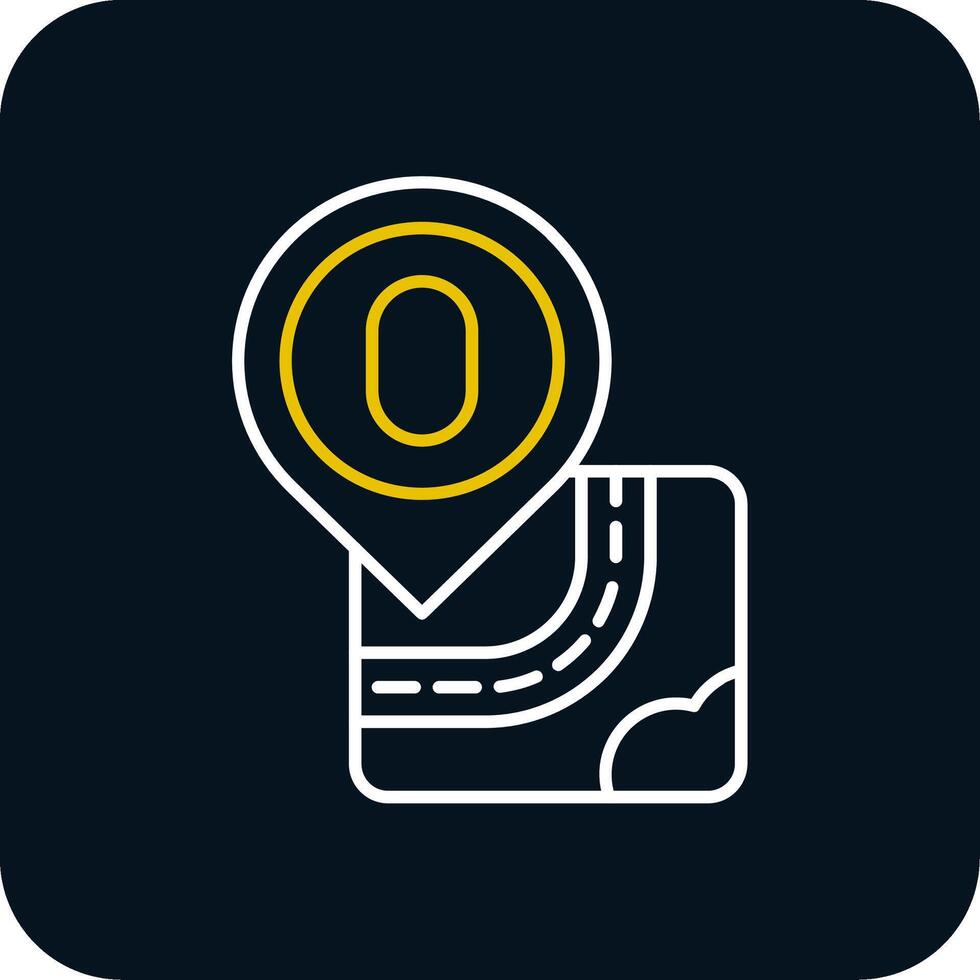 Zero Line Yellow White Icon vector