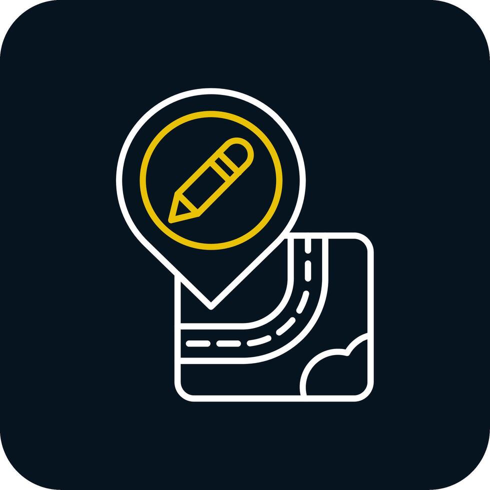 Edit Line Yellow White Icon vector