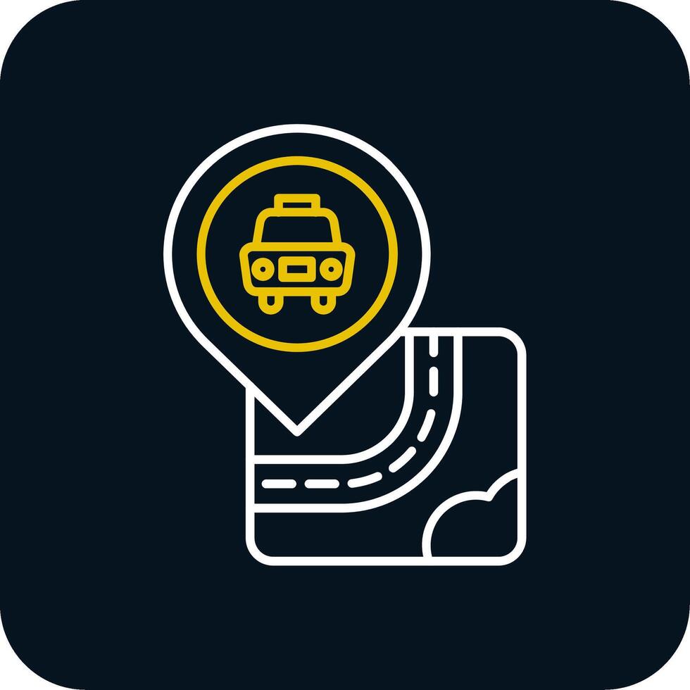 Taxi Line Yellow White Icon vector