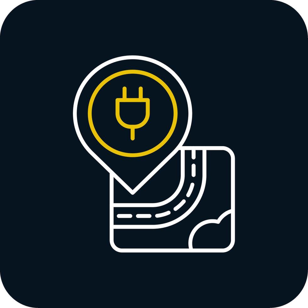 Charger Line Yellow White Icon vector