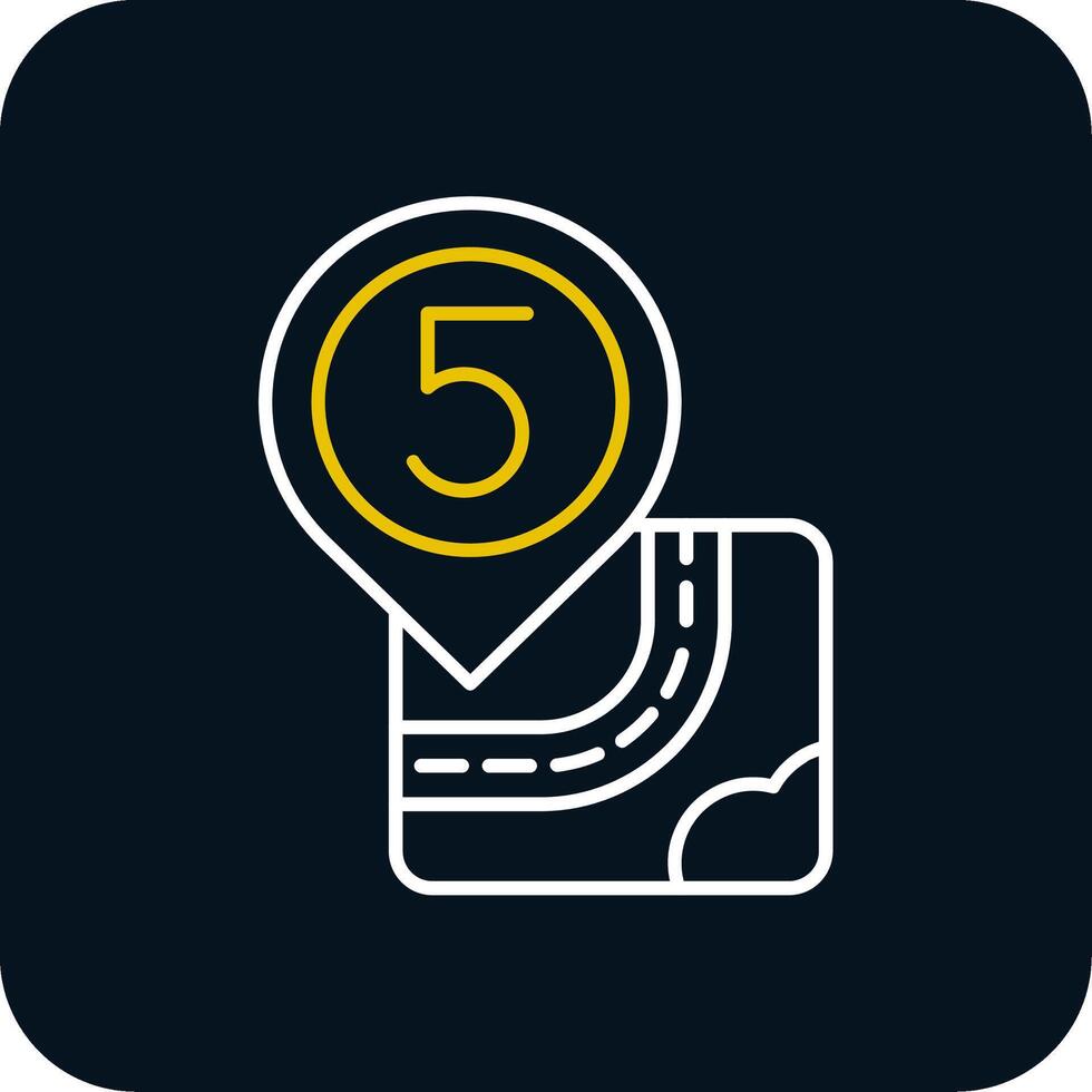 Five Line Yellow White Icon vector