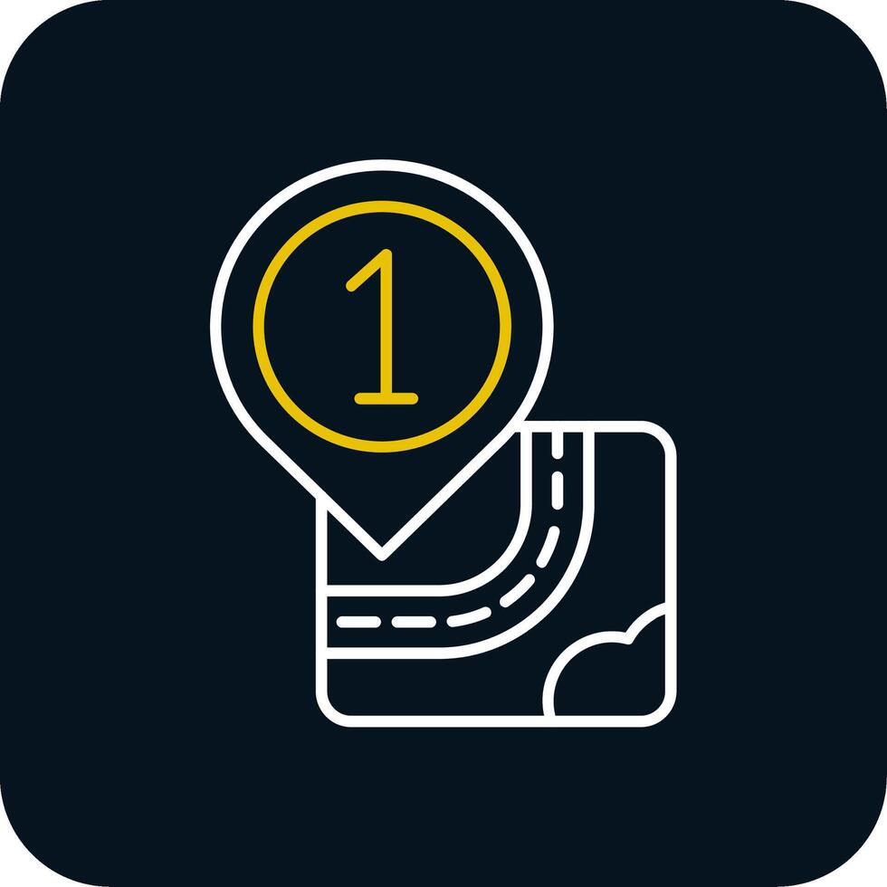 One Line Yellow White Icon vector