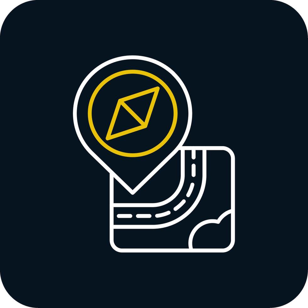 Navigation Line Yellow White Icon vector