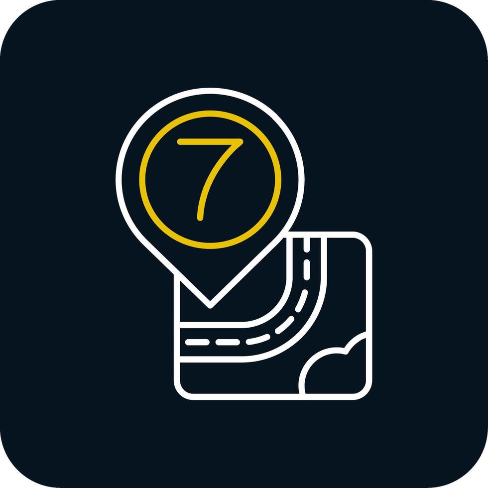 Seven Line Yellow White Icon vector