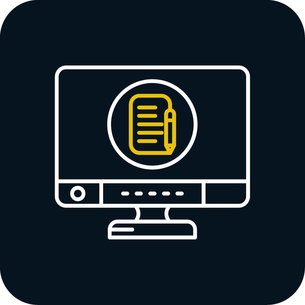 Edit Line Yellow White Icon vector
