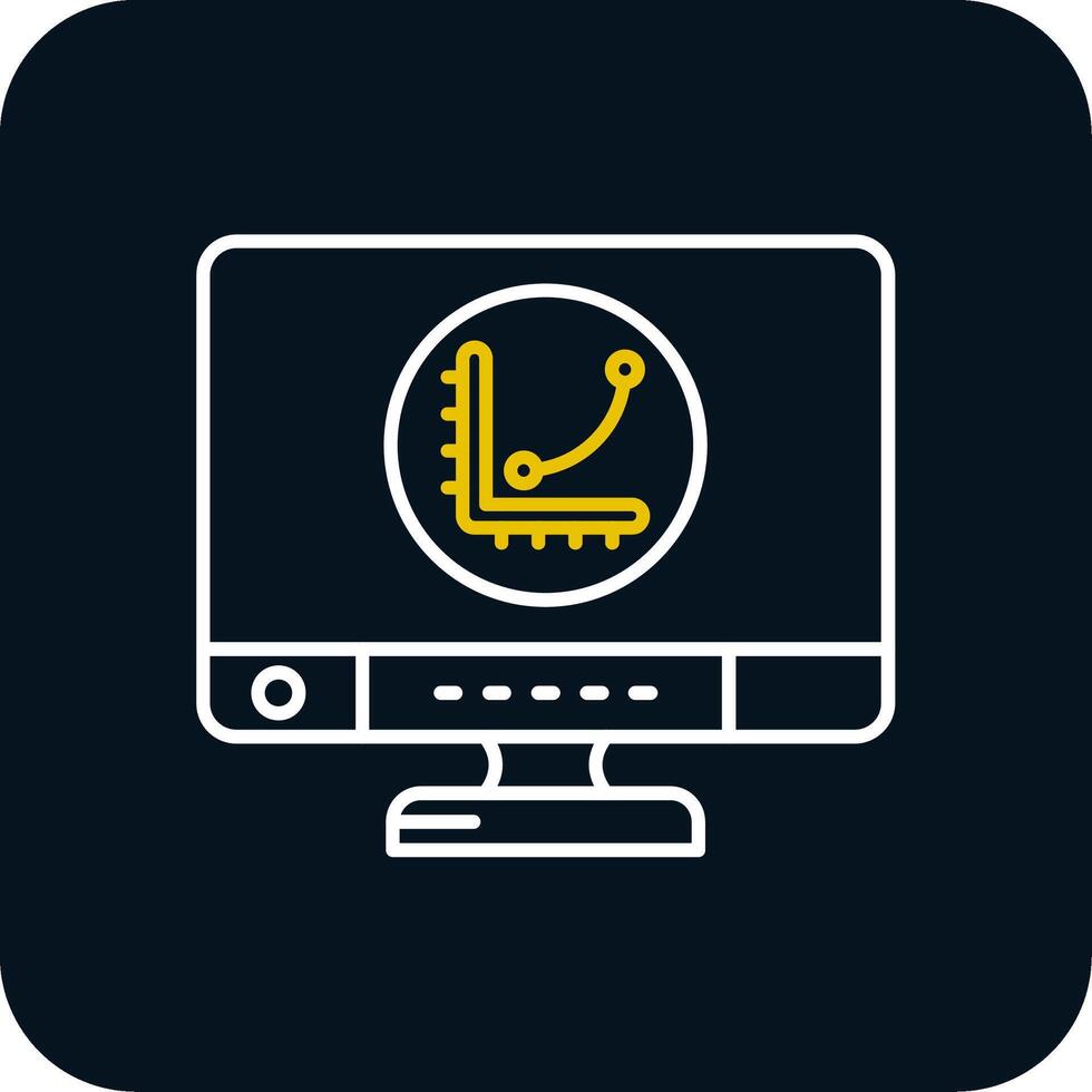 Graph Line Yellow White Icon vector