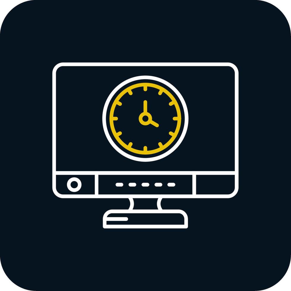 Time Line Yellow White Icon vector