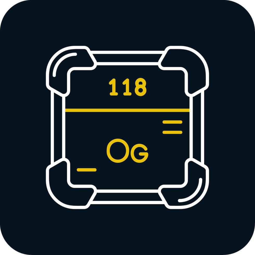 Oganesson Line Yellow White Icon vector
