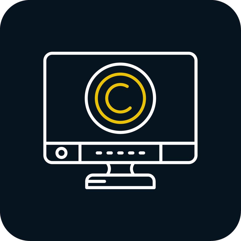 Copyright Line Yellow White Icon vector